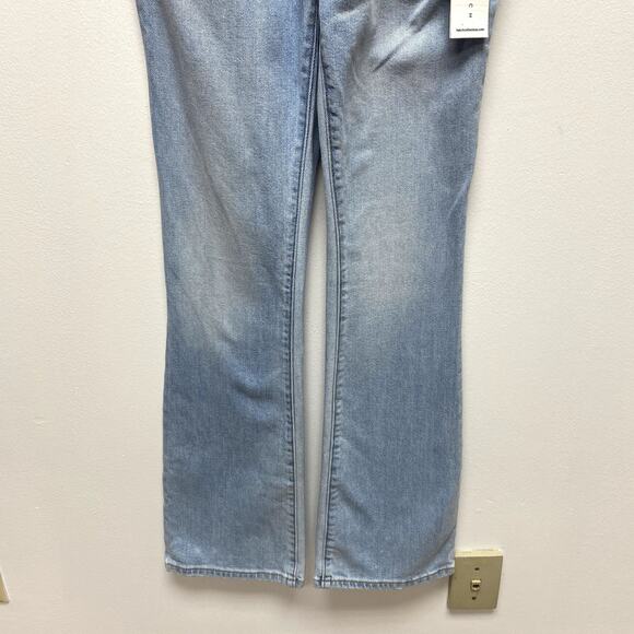 HATCH Over the Bump Maternity Flare Jeans Light Wash Stretch Distressed Size 26 - Picture 3 of 12